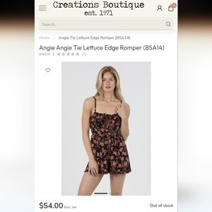 ✨ Angie Black and Red Floral Romper